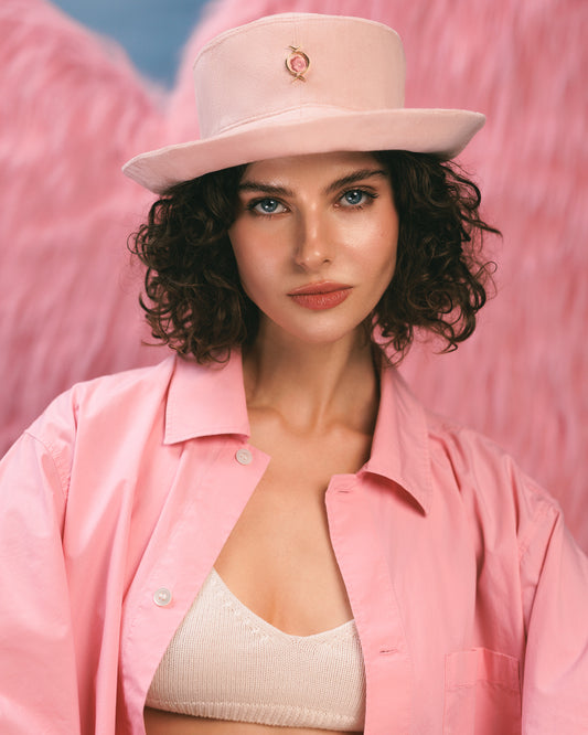 Pink Alcantara Cowboy-Panama Hat