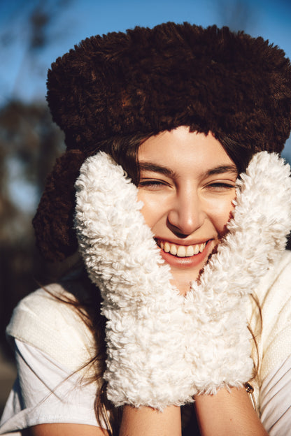 White Lamb Mittens